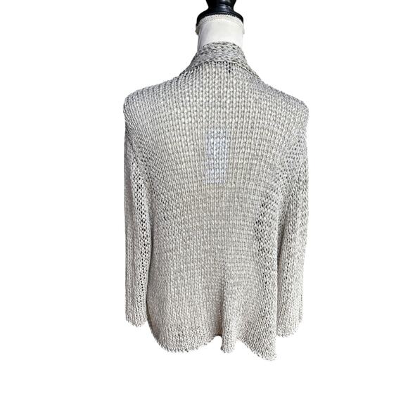 NWT Eileen Fisher Woman Grey Open Twist Wide Knit Open Front Short Cardigan - 3X - Picture 5 of 8